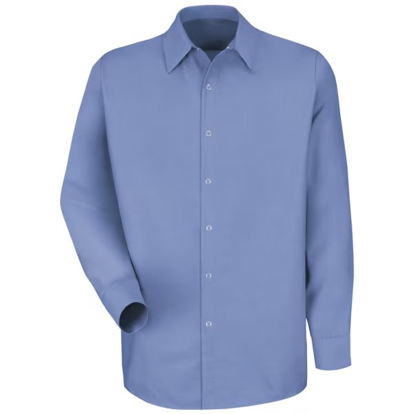 Mens Ls Lt Blue Pop Wk Shrt-No Pkts, 6XL, RED KAP, Mfr# SP16LB RG 6XL