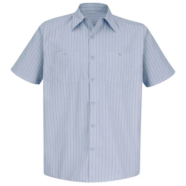 Mens Ss Lt Blu W/Nv Stripe Wrkshirt, S, Red Kap, Mfr#: SP20BB SS S