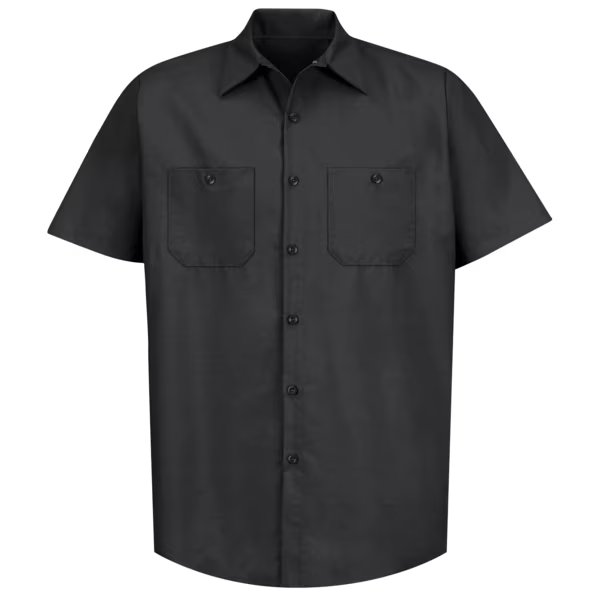 Mns Ss Black Poplin Work Shirt, XL, Red Kap, Mfr#: SP24BK SSLXL