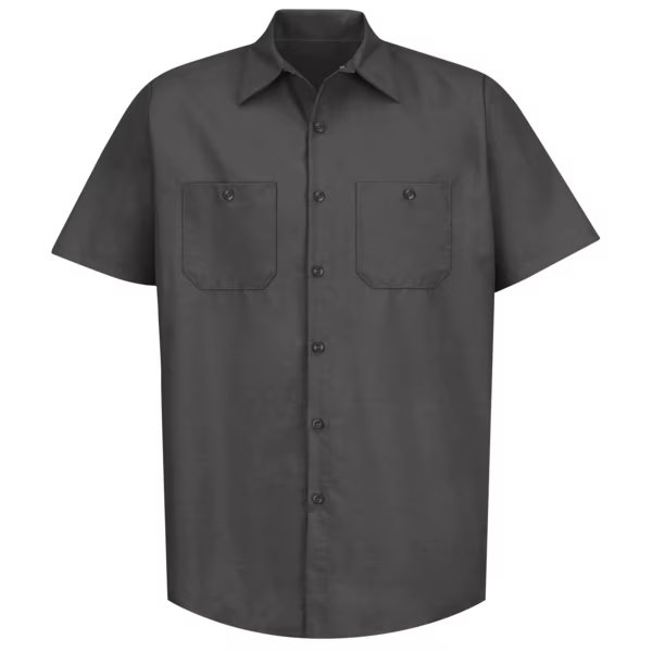Mens Ss Orange Poplin Work Shirt, M, RED KAP, Mfr# SP24OR SS M