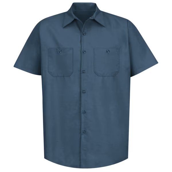 Mens Ss Dk Blue Workshirt, M, RED KAP, Mfr# SP24DB SS M