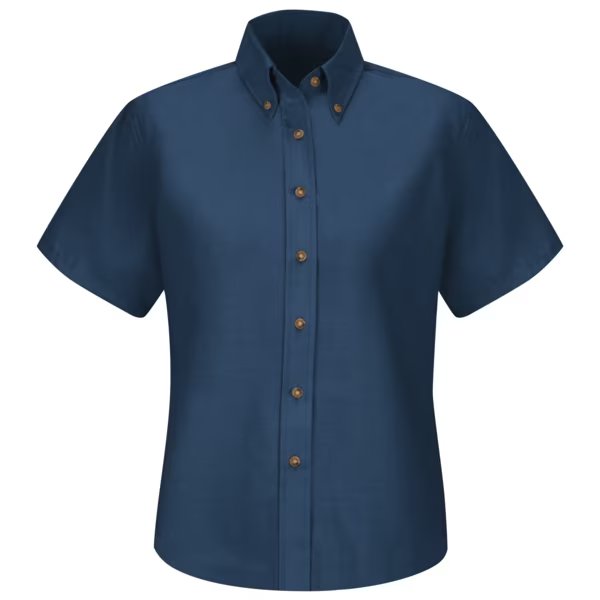 Wms Ss Button Down Poplin Shirt-Nv, Red Kap, Mfr#: SP81NV SS 20