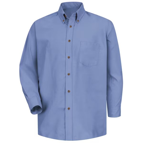 Mns Ls Button Down Poplin Shirt-Lb, XL, RED KAP, Mfr# SP90LB XL 367