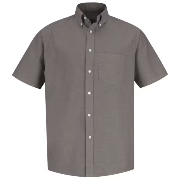 Mens Grey Ss Dress Shirt 60/40, RED KAP, Mfr# SR60GY SSL195