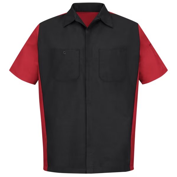 U Ss 65/35 Crew Shirt - Blk/Red, XL, RED KAP, Mfr# SY20BR SSLXL