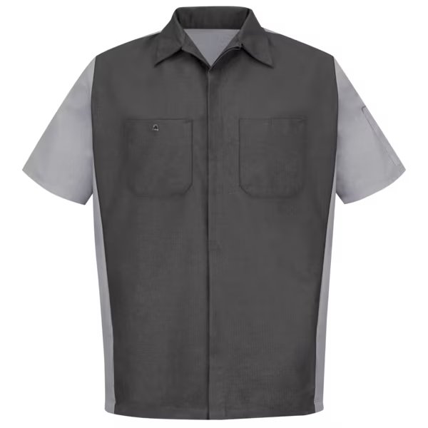 U Ss 65/35 Crew Shirt - Ch/Gray, S, RED KAP, Mfr# SY20CG SS S