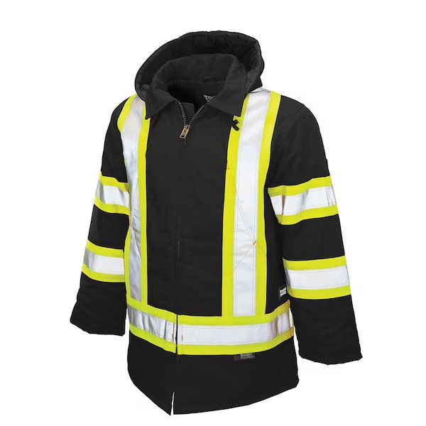 Duck Safety Parka, Black, 2XLT, TOUGH DUCK, Mfr# S15751