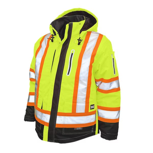 Safety Jacket 4-in-1 Fluro Green XS, TOUGH DUCK, Mfr# S18711-FLGR-XS