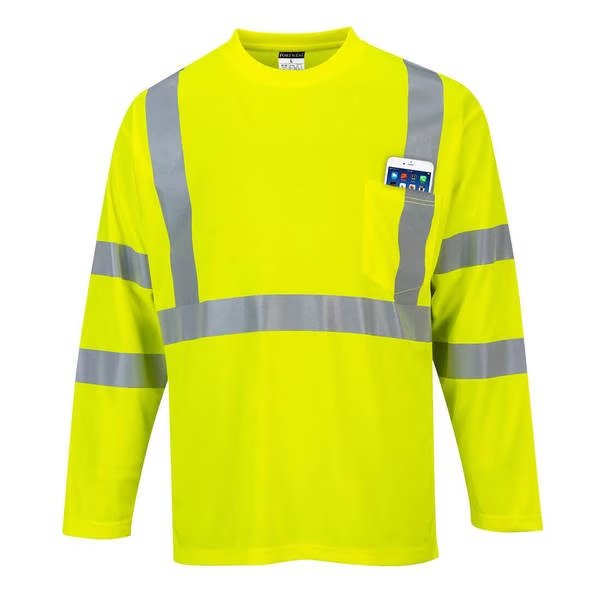 Hi-Vis Long Sleeved T-Shirt, XL, PORTWEST, Mfr# S191