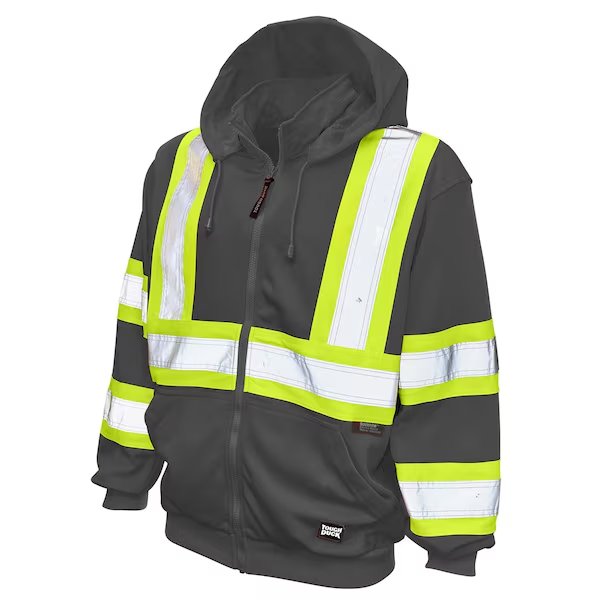 Unlined Safety Hoodie Grey 4XL, Tough Duck, Mfr#: S49431-GREY-4XL