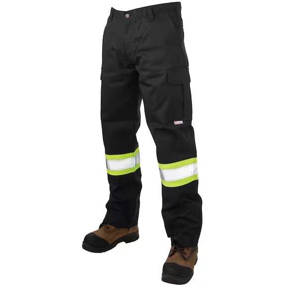 Mens Safety Cargo Utility Pant BK 38x32, TOUGH DUCK, Mfr# S60711-BLACK-38