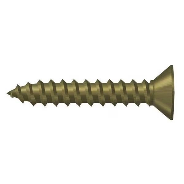 Wood Screw, #7, 3/4 in, Plain Brass, DELTANA, Mfr# SCWB775U5