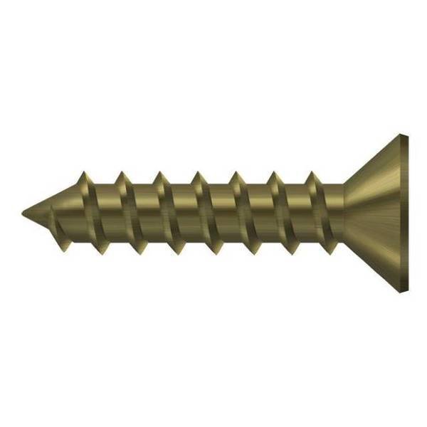 Wood Screw, #12, 1 in, Plain Brass, DELTANA, Mfr# SCWS1210U5