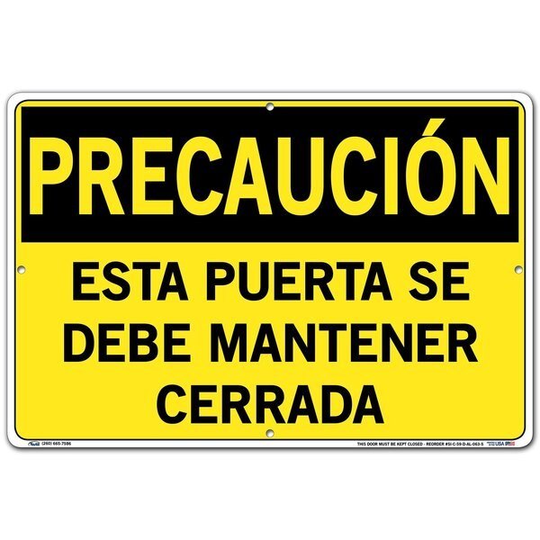 SIGN-CAUTION-59 18.5X12.5 ALUMINUM .063, VESTIL, Mfr# SI-C-59-D-AL-063-S