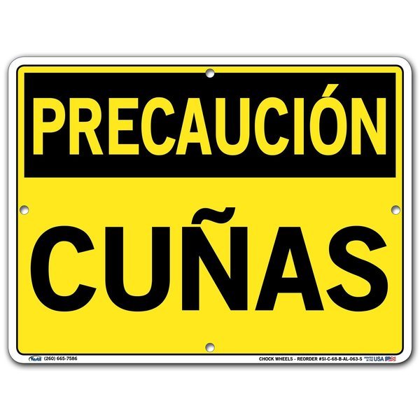 SIGN-CAUTION-68 12.5X9.5 ALUMINUM .063, VESTIL, Mfr# SI-C-68-B-AL-063-S