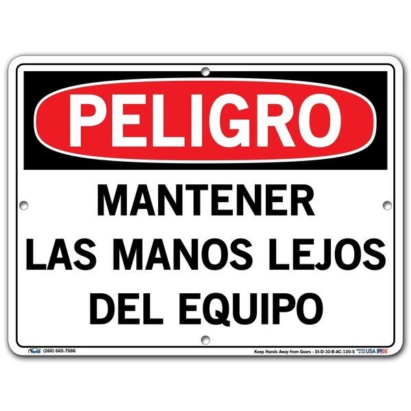 SIGN-DANGER-10, 12.5X9.5 ALUM COMP .130, VESTIL, Mfr# SI-D-10-B-AC-130-S