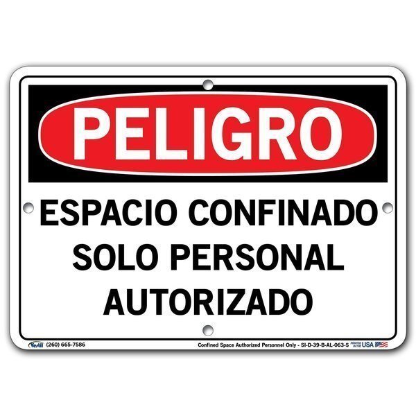 SIGN-DANGER -39 12.5X9.5 ALUMINUM .063, VESTIL, Mfr# SI-D-39-B-AL-063-S