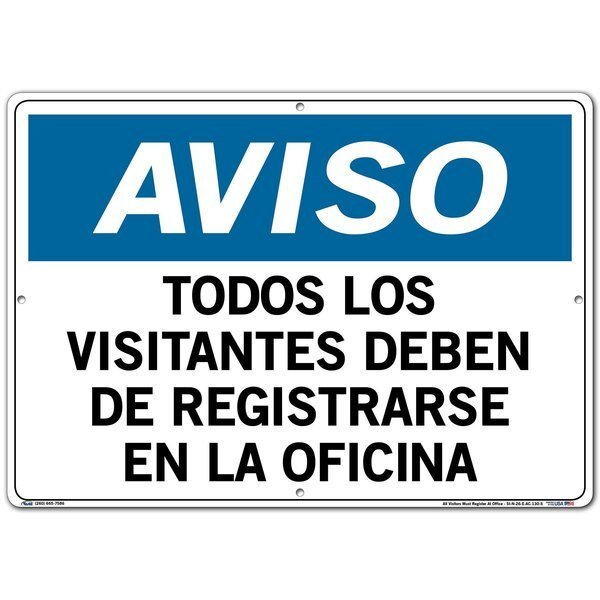 Sign-Notice-26, 20.5x14.5, Alum, Comp, .130, VESTIL, Mfr# SI-N-26-E-AC-130-S