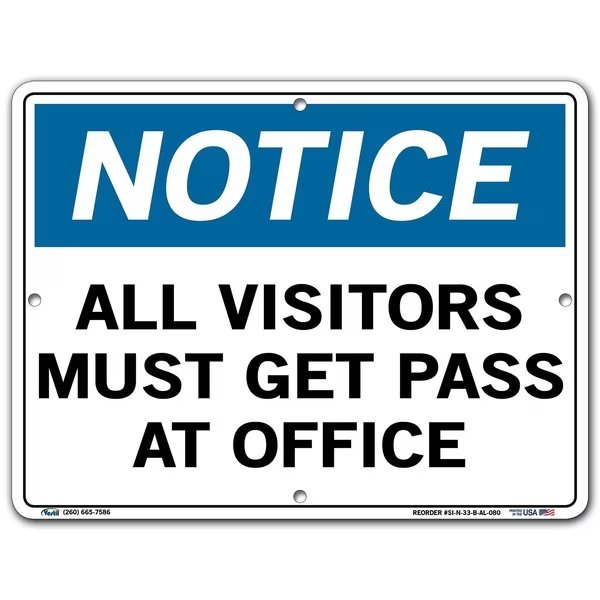 Aluminum Sign, 9-1/2