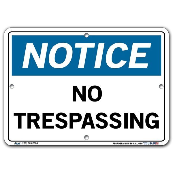 Aluminum Sign, 7-1/2