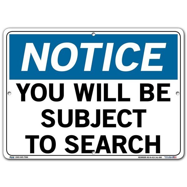 Aluminum Sign, 10-1/2