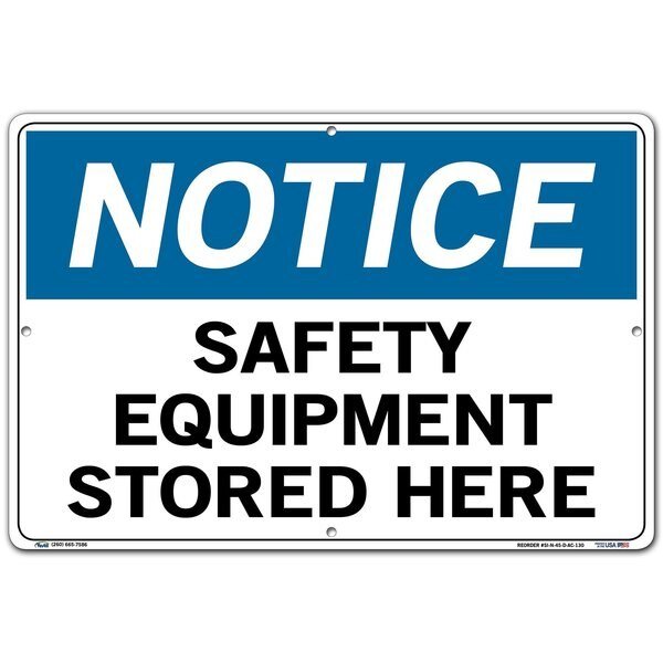 Sign-Notice-45 18.5X12.5 Alum Comp .130, SI-N-45-D-AC-130, VESTIL, Mfr# SI-N-45-D-AC-130