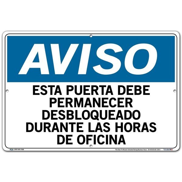 Sign-Notice-56, 18.5x12.5, Alum, Comp, .130, VESTIL, Mfr# SI-N-56-D-AC-130-S