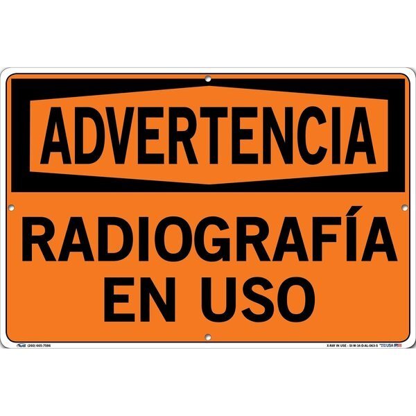 Sign-Warning-14, 18.5x12.5, Aluminum, .063, VESTIL, Mfr# SI-W-14-D-AL-063-S