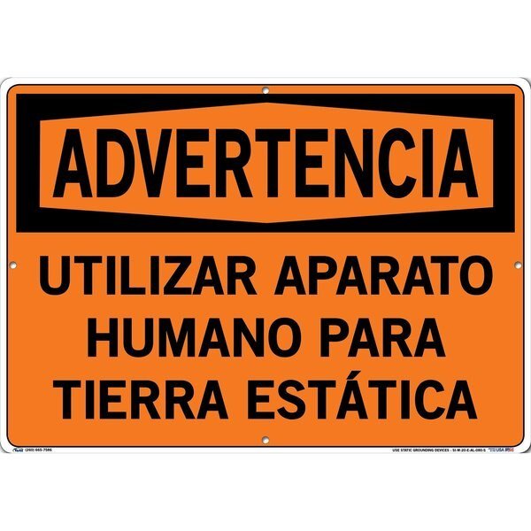Sign-Warning-20, 20.5x14.5, Aluminum, .080, VESTIL, Mfr# SI-W-20-E-AL-080-S