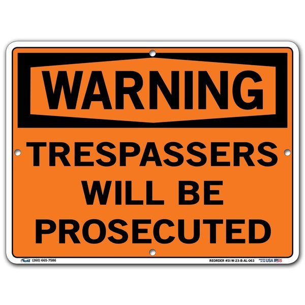 Aluminum Sign, 9-1/2
