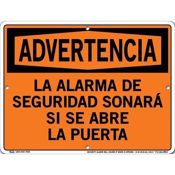 Sign-Warning-29, 12.5x9.5, Alum, Comp, .130, VESTIL, Mfr# SI-W-29-B-AC-130-S