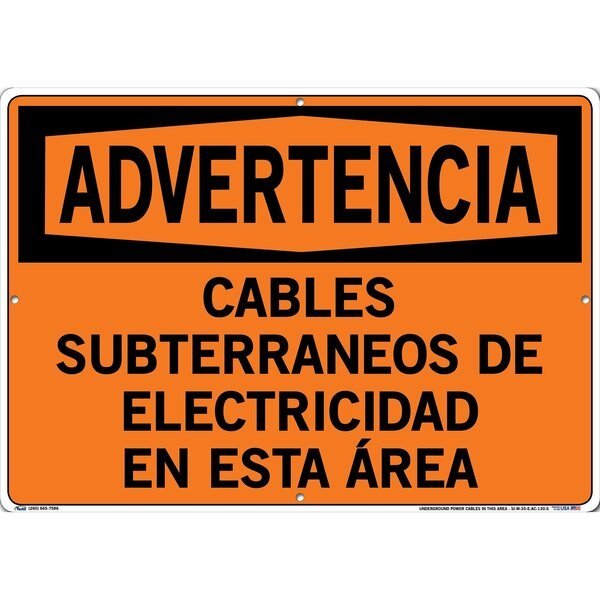 Sign-Warning-35, 20.5x14.5, Alum, Comp, .130, VESTIL, Mfr# SI-W-35-E-AC-130-S