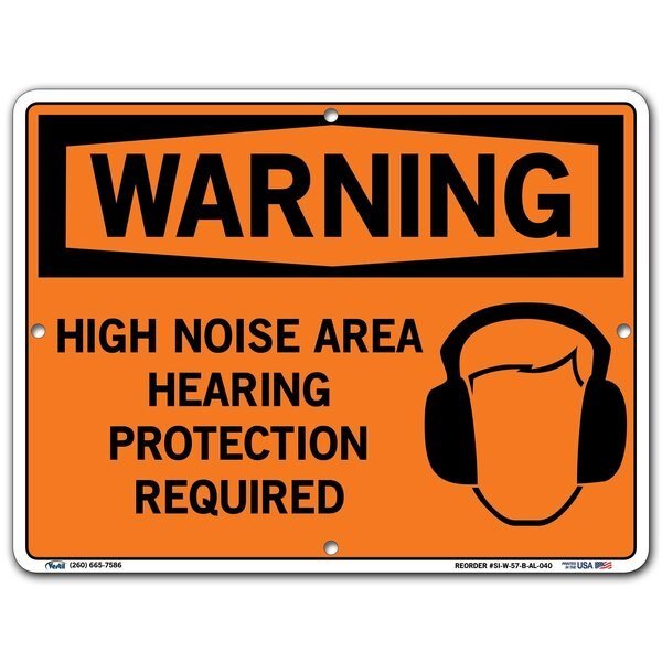 Sign-Warning-57 12.5X9.5 Aluminum .040, VESTIL, Mfr# SI-W-57-B-AL-040