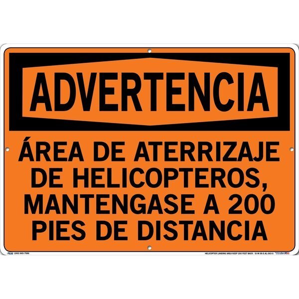 Sign-Warning-58, 20.5x14.5, Aluminum, .063, VESTIL, Mfr# SI-W-58-E-AL-063-S