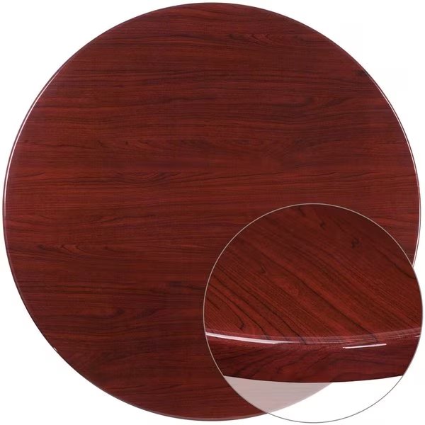 Round Round High-Gloss Mahogany Resin Table To, 48