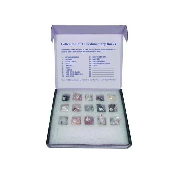 Sedimentary Rock Set, 15 Specimens, United Scientific, Mfr#: UNSEDRC01