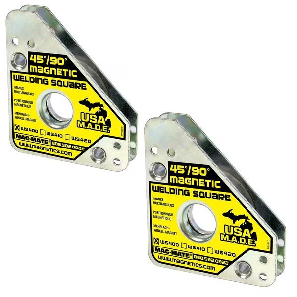 Magnetic Welding Square Holds 75 lb, PK2, Mag-Mate, Mfr#: WS400PK02