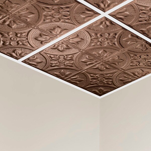 Jamestown Ceiling Tile, 24 in W x 24 in L, 5 PK, GREAT LAKES TIN, Mfr# Y5105