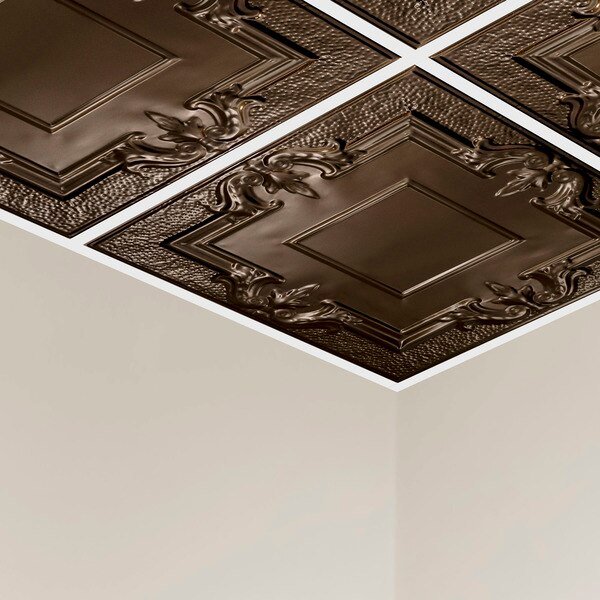 Niagara Ceiling Tile, 24 in W x 24 in L, 5 PK, GREAT LAKES TIN, Mfr# Y5406