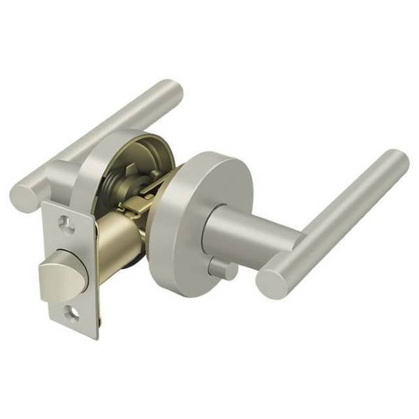 Mandeville Lever Privacy, Universal Handing Satin Nickel, Deltana, Mfr#: ZMLR2U15LH