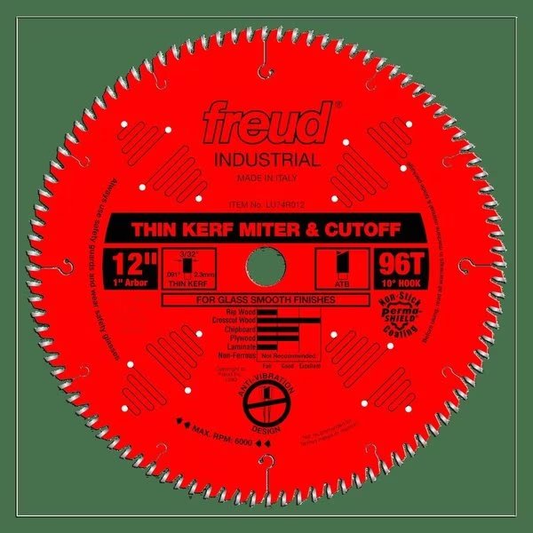 Thin Kerf Ultimate Cut-Off Blade, 12, FREUD, Mfr# LU74R012