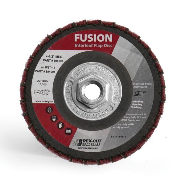Fusion Flap Disc 4 1/2 x 5/8-11 T29 Fusi, REX CUT, Mfr# 894004
