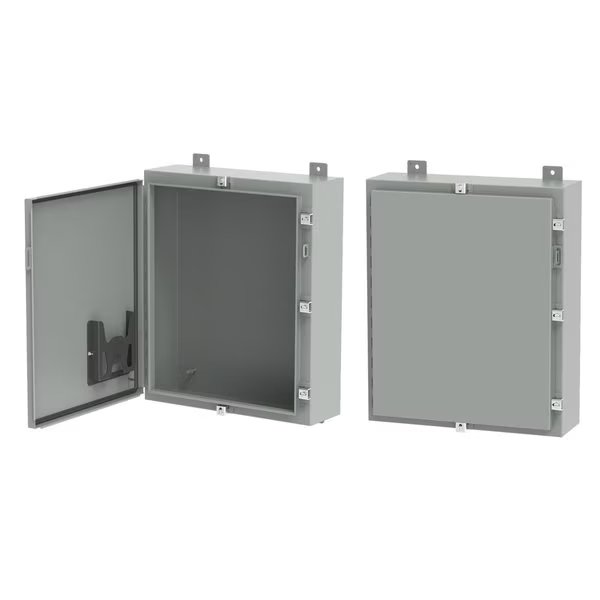 Continuous Hinge with Clamps, Type 4, 60.00x36.00x8.00, Gray, Steel, NVENT HOFFMAN, Mfr# A60H36BLP