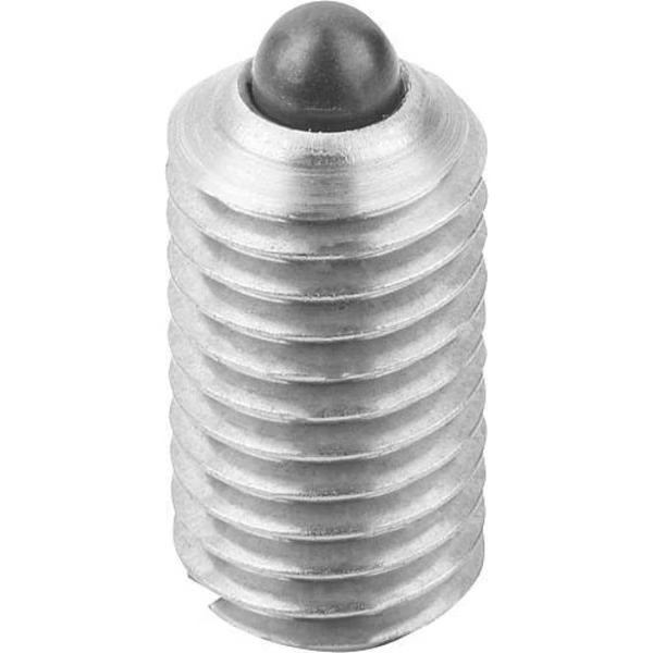 Spring Plunger Light Spring Force D=5/8-11 L=24, Stainless Steel, Comp: Pin Stainless Steel, KIPP, Mfr# K0314.1A6