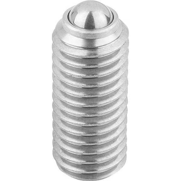 Spring Plunger Standard Spring Force D=5/16-18 L=16, Stainless Steel, Pin Stainless Steel, KIPP, Mfr# K0314.A3