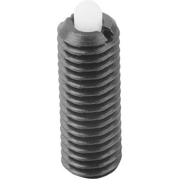 Spring Plunger Light Spring Force D=M16 L=32, Steel, Comp: Pin Pom, KIPP, Mfr# K0318.116