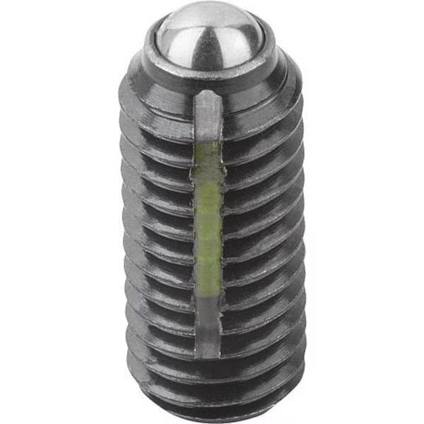 Spring Plunger Intensified Spring Force, Long-Lok D=M03 L=9, Steel, Comp: Ball Steel, KIPP, Mfr# K0325.203