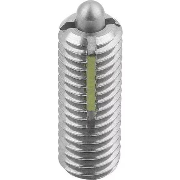 Spring Plunger Standard Spring Force, Long-Lok D=M05 L=18, Body & Pin Stainless Steel, KIPP, Mfr# K0329.05