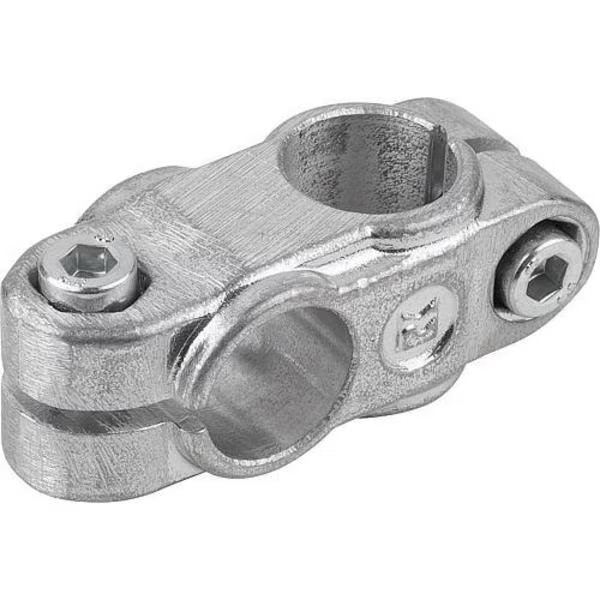 Tube Clamp 4-Way Flat Aluminum, Comp: Steel, A=1.25