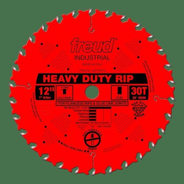 Heavy-Duty Rip Blade, 12, FREUD, Mfr# LM72R012